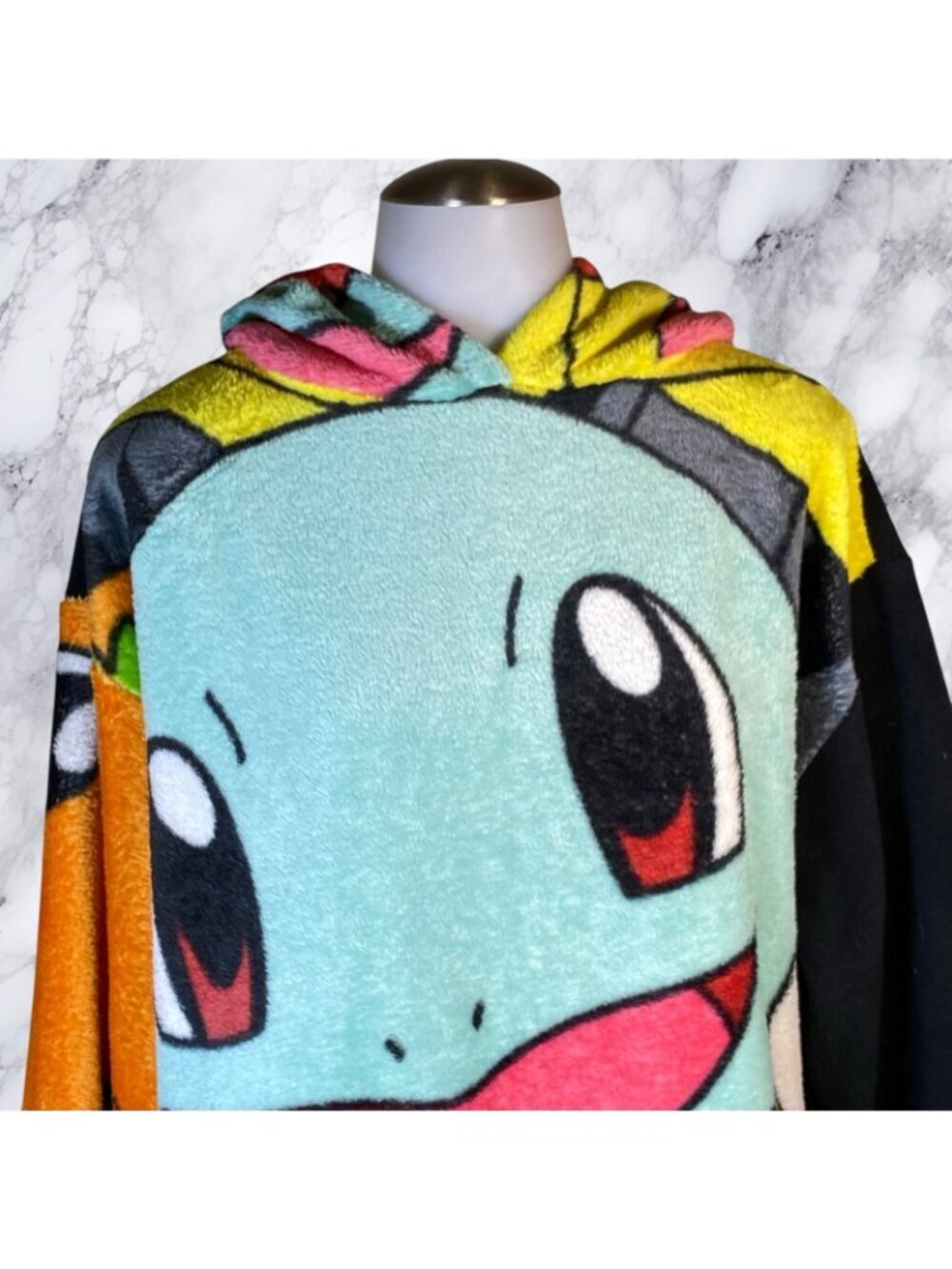 Jazz Squirtle Pokemon Upcycled Flannel Hoodie - Picture 7 of 11